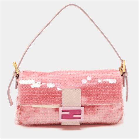 fendi pink womens bag|Fendi pink sequin baguette.